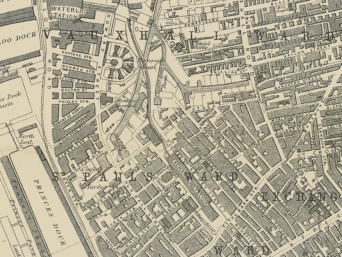 Extract of map 1860: Weekly Dispatch Atlas