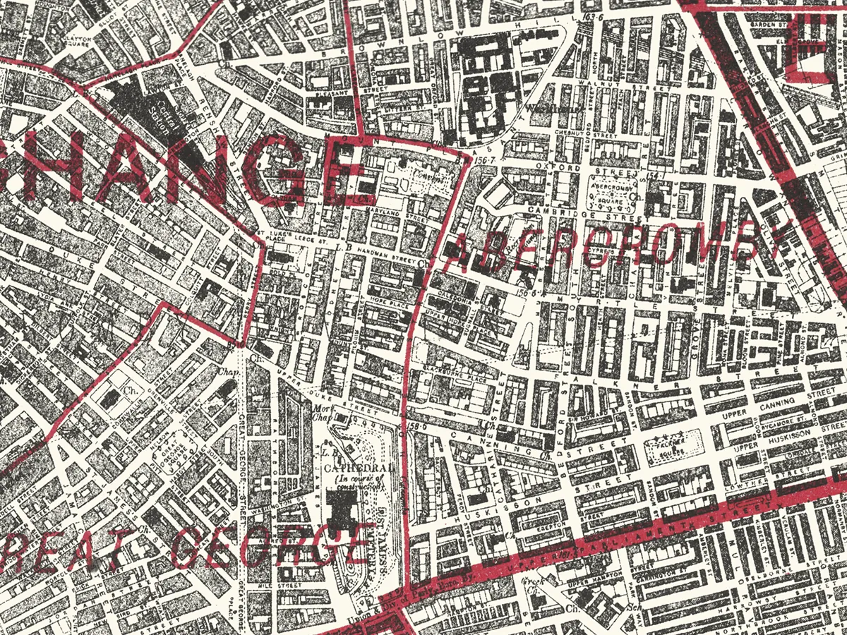 Extract of map 1917: Boundary Commission, Parliamentary Boundaries